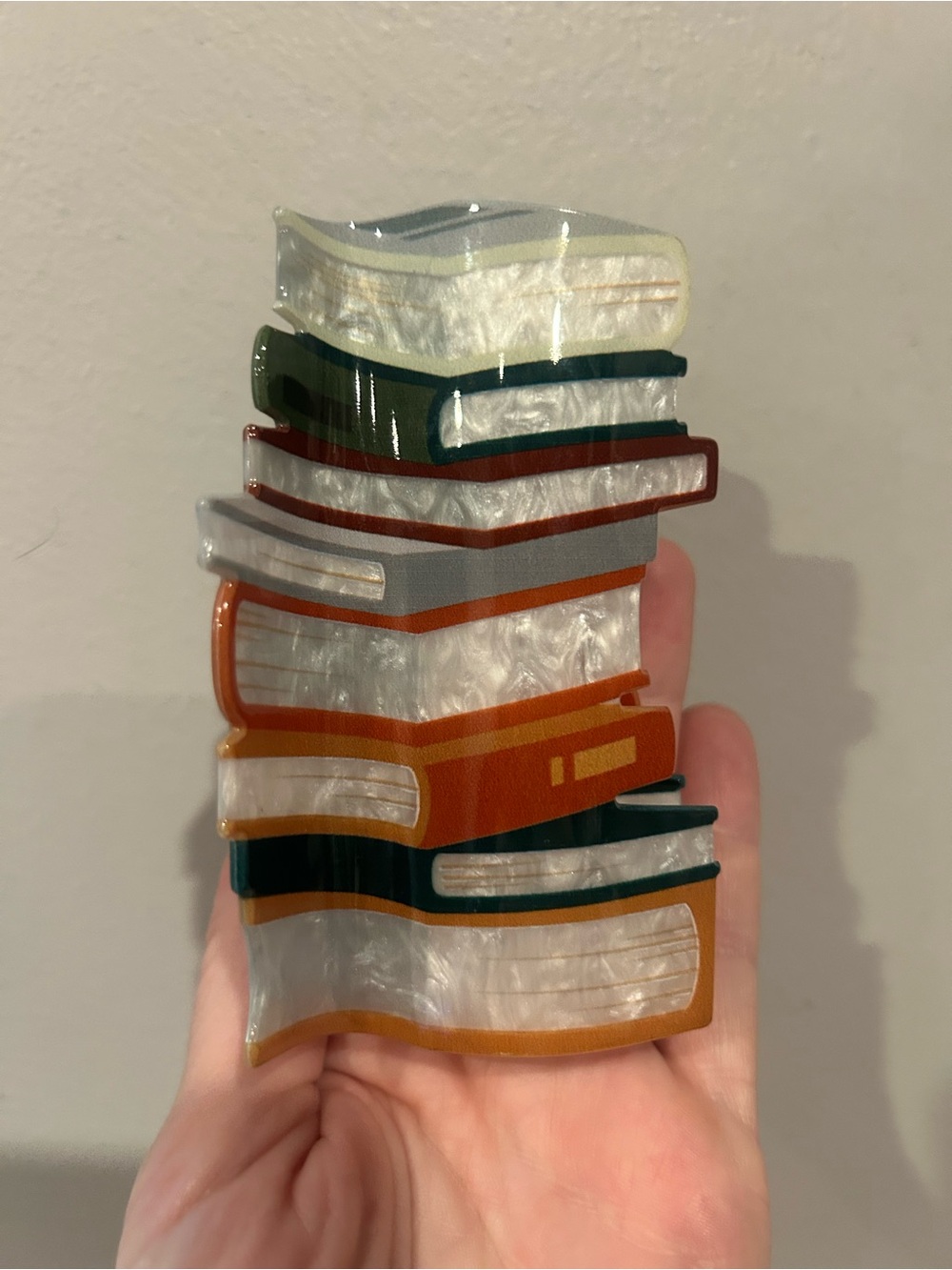 Stacked Books Resin claw clip - Multi-Color